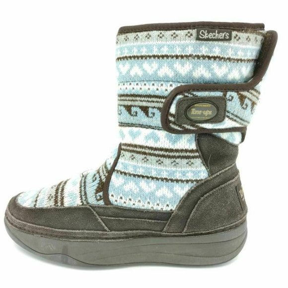 blue skechers boots